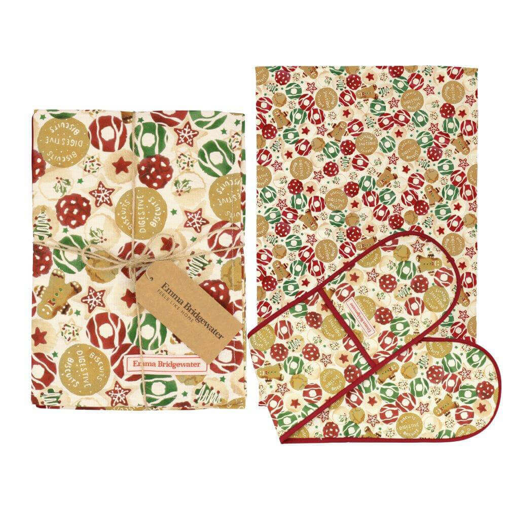 Emma Bridgewater Christmas Biscuits Tea Towel & Oven Glove Set